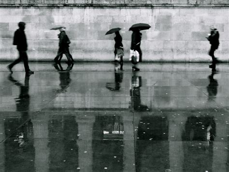 Wallpaper Street Water Reflection Shadow Rain Standing Dusk
