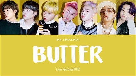Bts 방탄소년단 Butter English Digital Single Butter Lyrics가사 Youtube