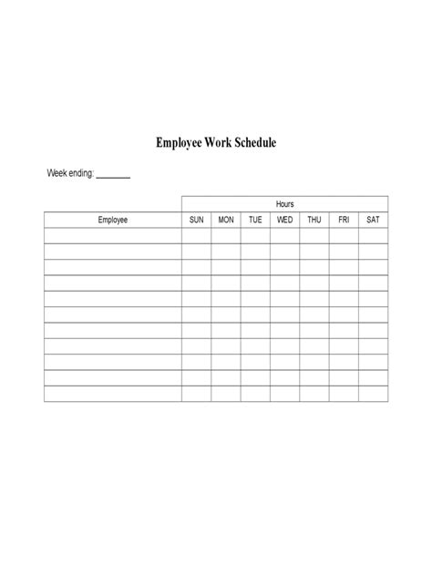 Use a daily work schedule template, or an hourly, weekly or monthly schedule format in word or pdf for companies and small businesses. 2021 Employee Schedule Template - Fillable, Printable PDF ...