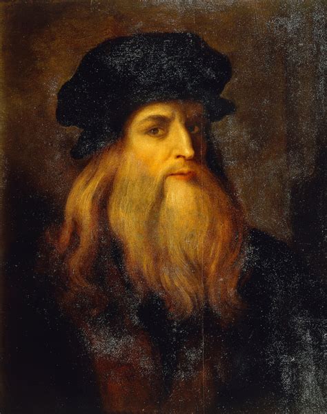 Painting Of Leonardo Da Vinci With Information Visual Motley