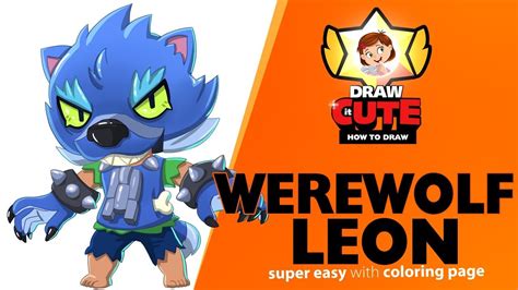 His gadget, clone projector, creates. How to draw Werewolf Leon | Brawl Stars super easy drawing ...