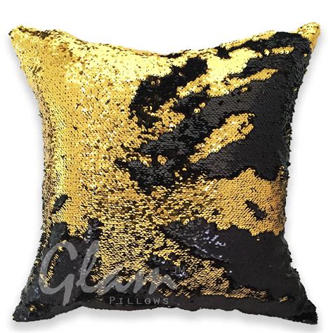 Gold And Black Reversible Sequin Glam Pillow Glam Pillows Black Gold