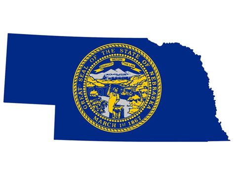 Map Flag Of The Us State Of Nebraska Vector Stock Vector