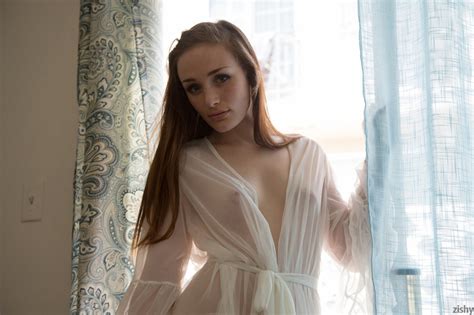 Redhead In A Sheer White Nightgown Sensuall Xxx Dessert Picture