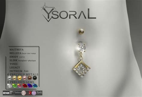 Second Life Marketplace ~~ Ysoral ~~ Luxe Belly Piercing Elsa In