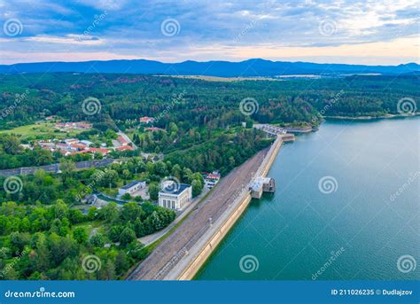 Sunset Aerial View Of Koprinka Dam In Bulgaria Stock Image Image Of