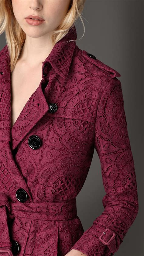 Lyst Burberry English Lace Trench Coat In Purple
