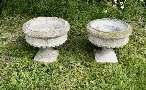 Antiques Atlas Pair Of Big 20th Century Weathered Garden Planters