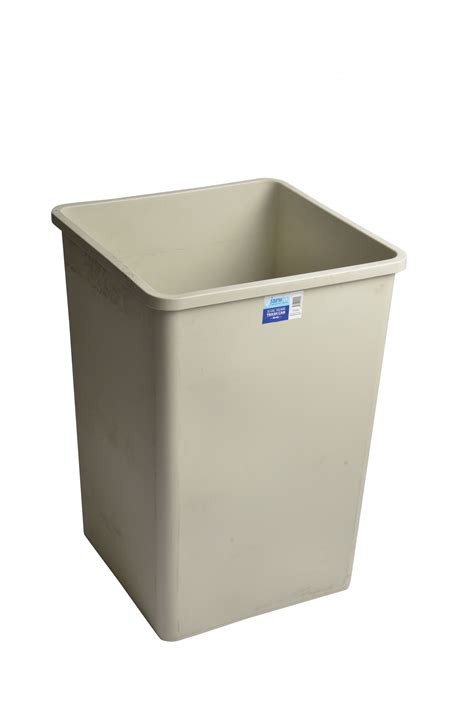 1232BE Beige Square Garbage Can with 32 Gallon Capacity