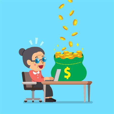 Royalty Free Cartoon Old Woman Earning Money Clip Art, Vector Images & Illustrations - iStock