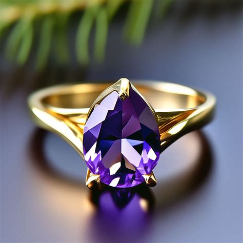 Красивое золотое кольцо с фиолетовым создано в Шедевруме