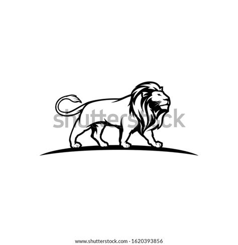 Male Lion Walking Vector Logo Stock Vector Royalty Free 1620393856