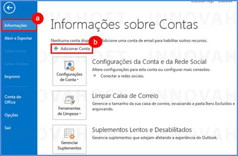 Como Configurar Email No Outlook 2013 Base De Conhecimento Innova Host