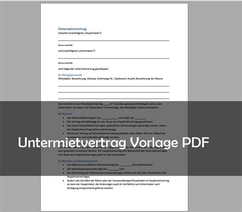 Ein service von studays 2. Untermietvertrag Muster Vorlage PDF Download - GIGA