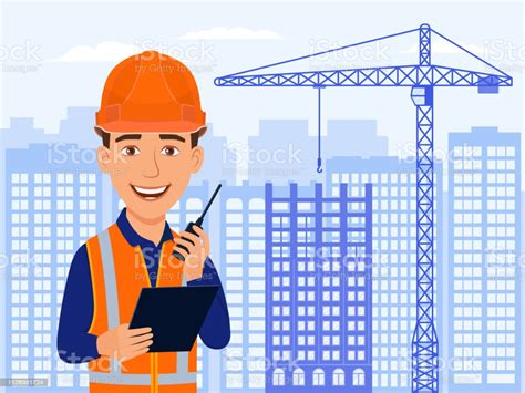 Dibujo de ingeniero trabajando para colorear. Ilustración de Constructor Ingeniero Civil Personaje De ...