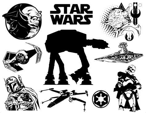 Star Wars SVG Bundle. Vector clipart collection. Hand drawn | Etsy
