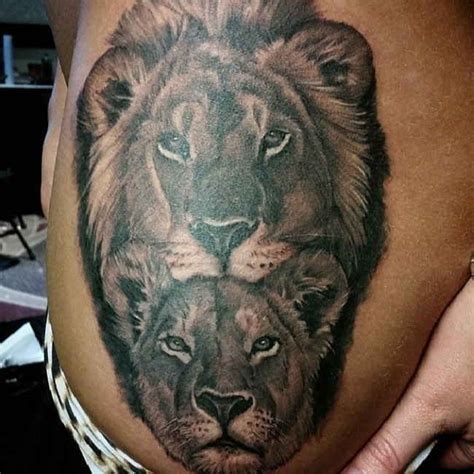 Tattoo Lion With Lion Cub