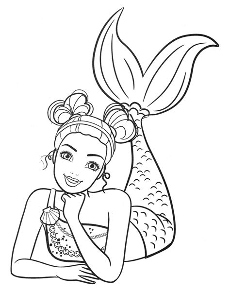 Beautiful Mermaid Barbie Coloring Pages Youloveit Com