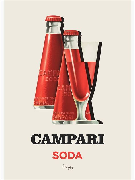 Campari Soda Vintage Italian Advertising Poster By Mingozzi 1950