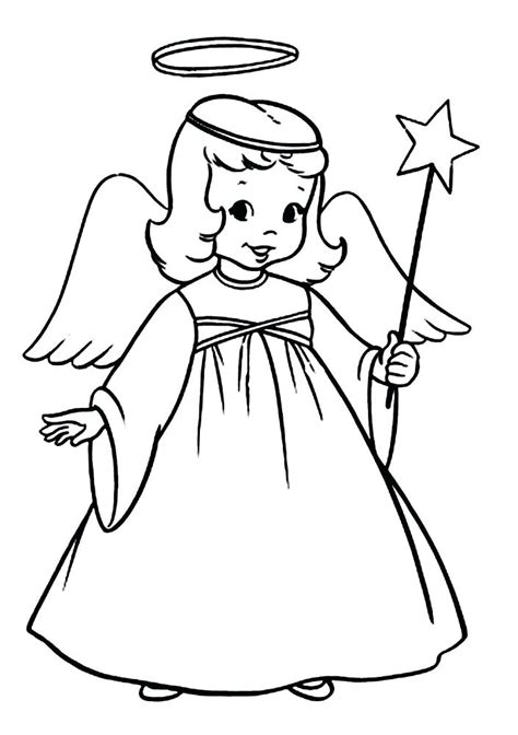 Cute Christmas Angel Coloring Page Coloring Pages