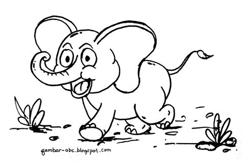 Gambar Gambar Mewarnai Gajah Lucu Kartun Di Rebanas Rebanas