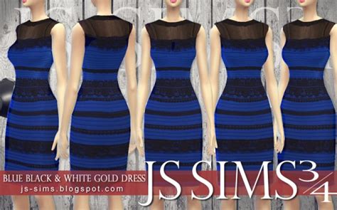 Js Sims 4 Blue Black And White Gold Dress • Sims 4 Downloads