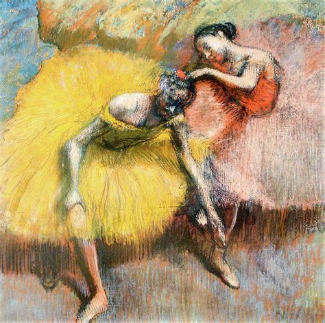 Two Dancers In Yellow And Pink 1 Painting By Edgar Degas Fine Art