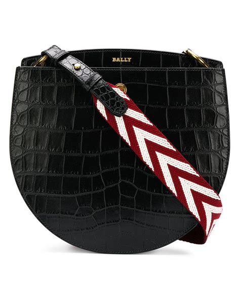 Bally Cecyle Crocodile Embossed Bag In Black Lyst