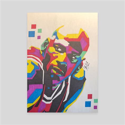 Michael Jordan Bent Over An Art Canvas By Jeff Ball Inprnt
