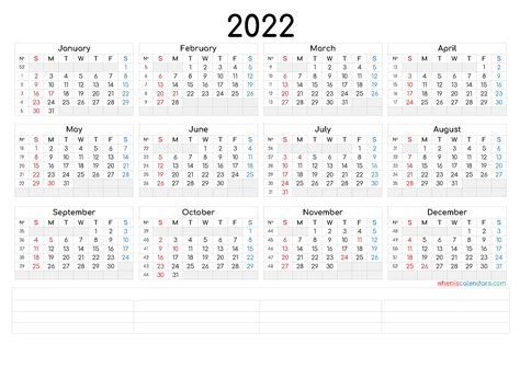 Free 2022 Monthly Calendar Templates Calendarlabs Free 2022 Blank