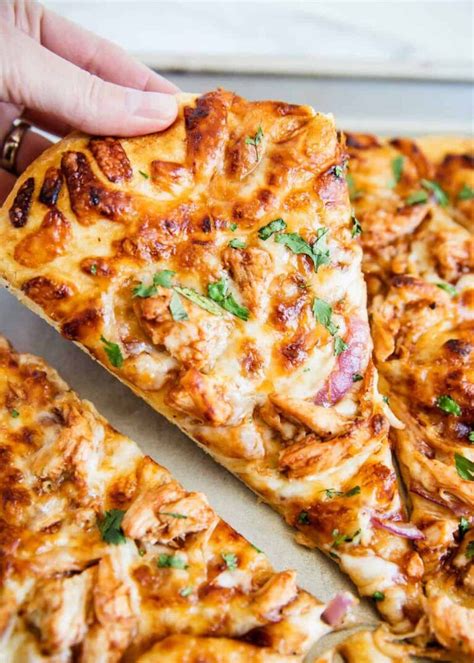 This Bbq Chicken Pizza Is Topped With Bbq Sauce Shredded Chicken