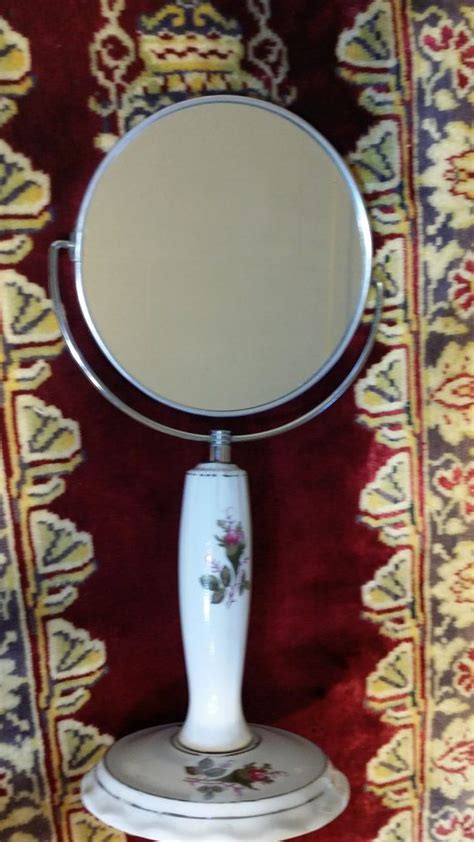 We have posted a mirror separately. Vintage Porcelain Pedestal Hand Mirror, White with Pink ...