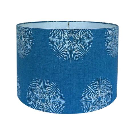 Get free shipping on qualified drum lamp shades or buy online pick up in store today in the lighting department. Medium Sea Urchin Blue Linen Custom Drum Lamp Shade | Chairish