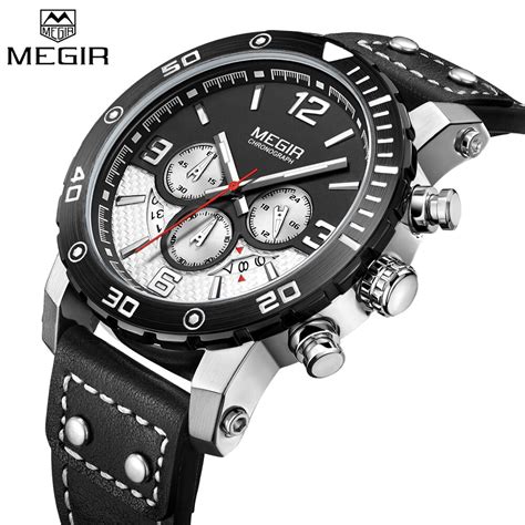 Megir Men Quartz Sport Watch Chronograph Military Army Watches Clock Men Top Brand Luxury