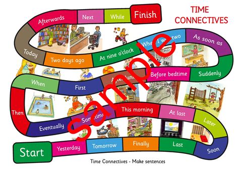 Time Connectives Game. A3 size. Make up sentences - Payhip