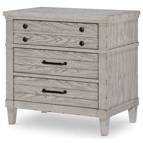 Legacy Classic Belhaven Modern Farmhouse 3 Drawer Nightstand With Built