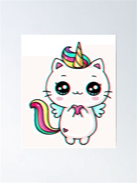 Magic Kitten Unicorn Kitty Poster For Sale By 343g Redbubble