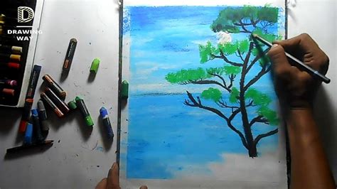 Moonlight Scenery Oil Pastel Drawing Easy And Beautiful In This Video