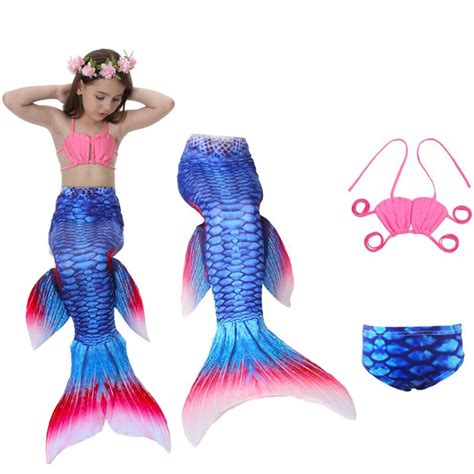 13 Colors Baby Girls Mermaid Tail Cosplay Children Swimsuit Swimwear