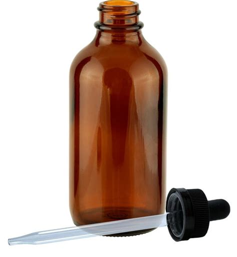 4 Oz Amber Boston Round Glass Child Resistant Dropper Bottle 22mm 22 400