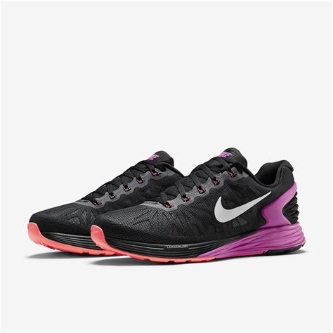 Womens size 8.5 nike fs lite run 3 tennis shoes gray. Nike Womens LunarGlide 6 Running Shoes - Black/Fuchsia ...
