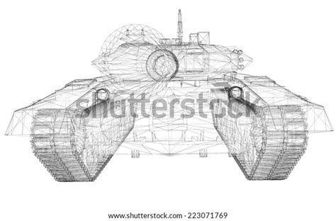 Military Tank Model Body Structure Wire Stock Illustration 223071769