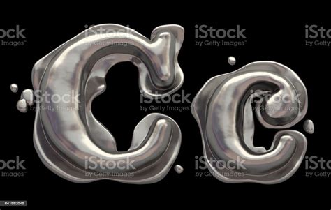 Liquid Metal Font Stock Photo Download Image Now Alphabet Blob