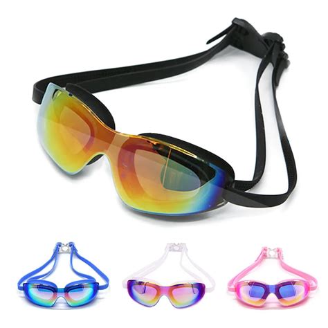 Big Frame Swimming Glasses Professional Electroplate Adult Anti Fog