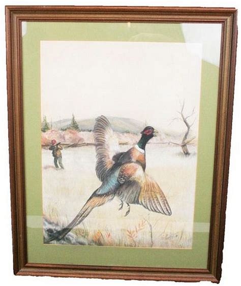 Lot J Partee Pastel Of A Pheasant And Hunter