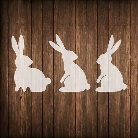 Rabbits Stencil Set Of Three Rabbit Stencils For Signs Etsy