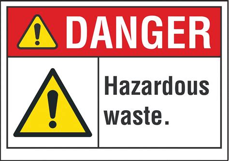 LYLE Hazardous Waste Danger Reflective Label Sign Format ANSI OSHA