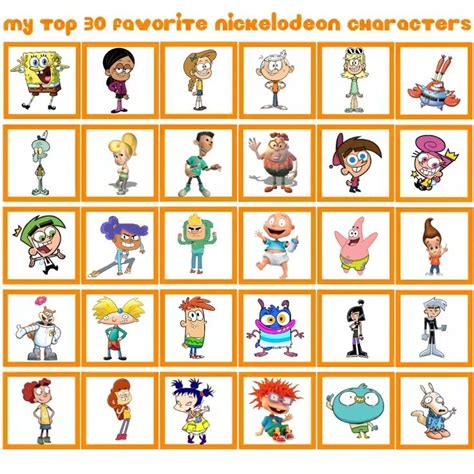 My Top 30 Favorite Nickelodeon Characters Nickelodeon Nicktoons Character