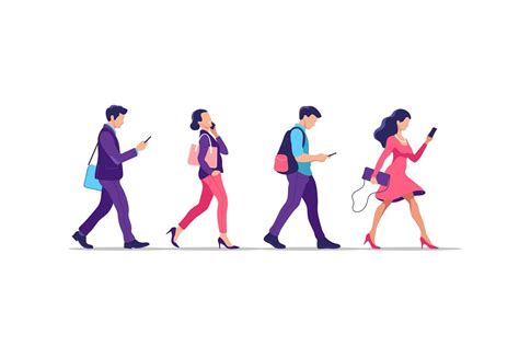 People Walking With Smartphones By Faber14 On Envato Elements