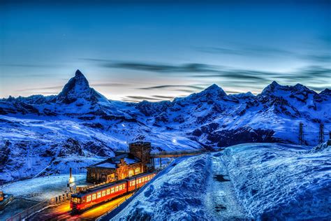 Train By The Matterhorn In Switzerland 5k Retina Ultra Hd Wallpaper